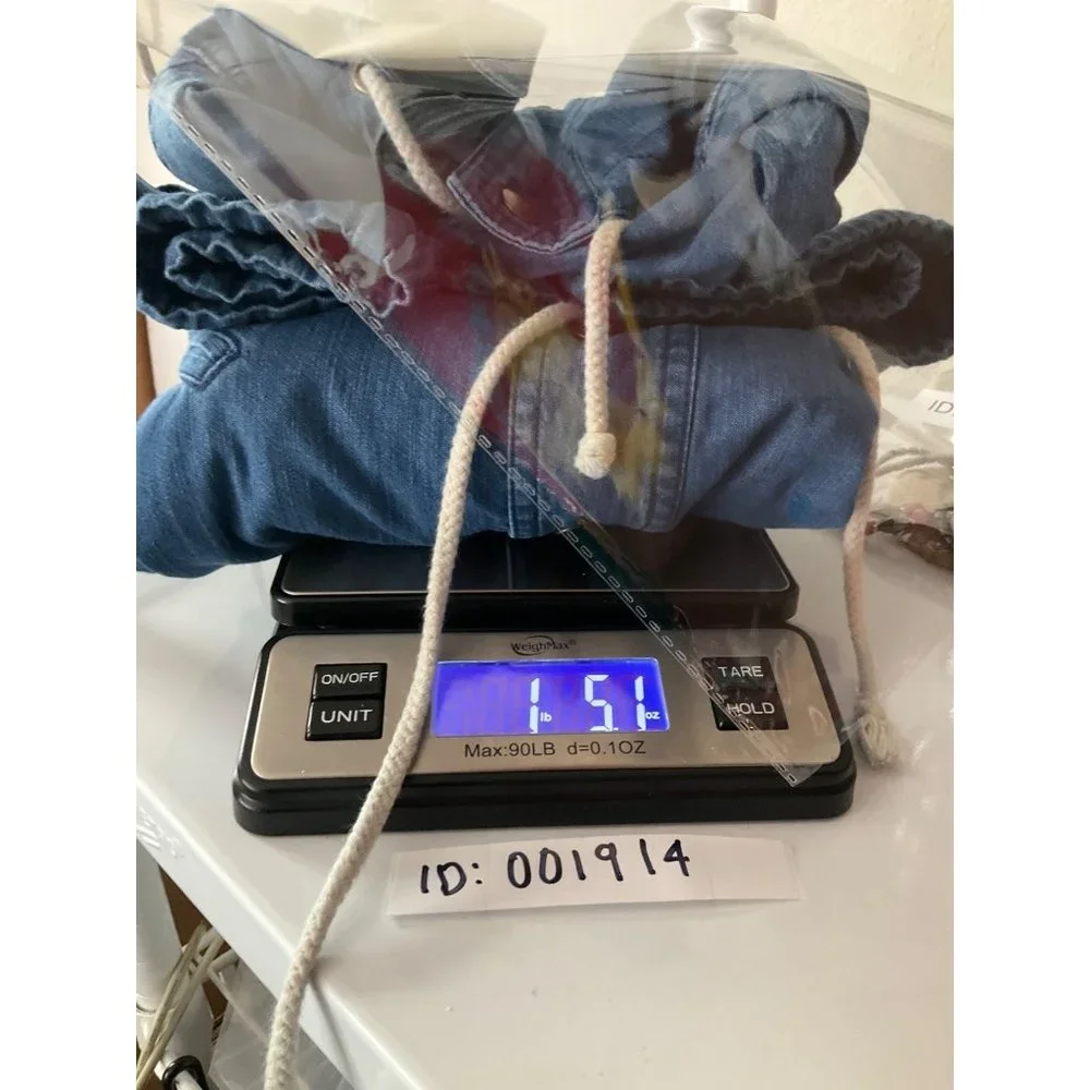 Life in Progress Sz Medium Women Jean Denim Parka Utility Jacket Chambray Hooded - Picture 8 of 8